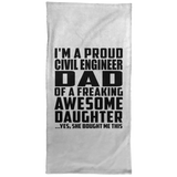 Proud Civil Engineer Dad Of Awesome Daughter - Hand Towel