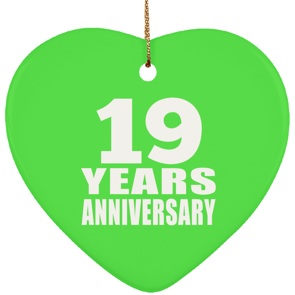 19th Anniversary 19 Years - Heart Ornament