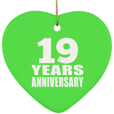 19th Anniversary 19 Years - Heart Ornament