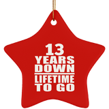 13th Anniversary 13 Years Down Lifetime To Go - Star Ornament