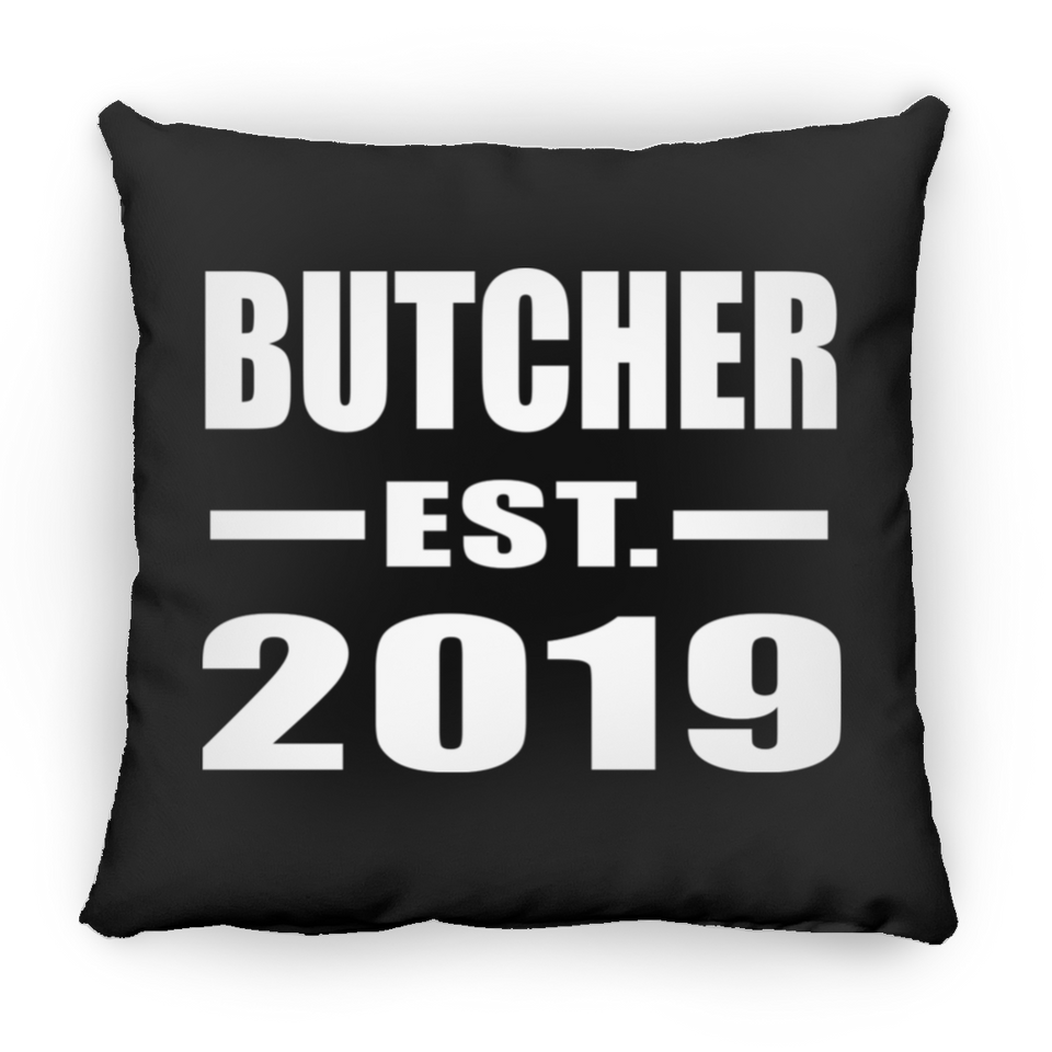 Butcher Established EST. 2019 - Throw Pillow Black
