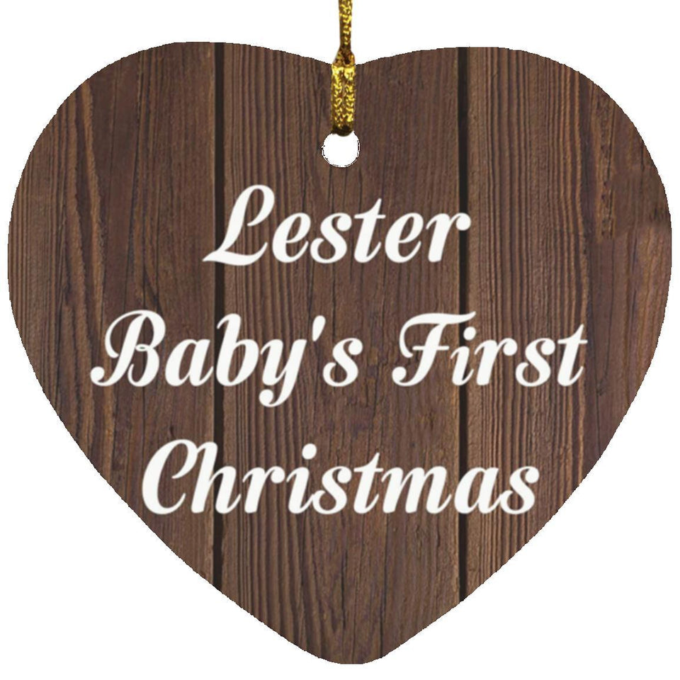 Lester Baby's First Christmas - Heart Ornament D