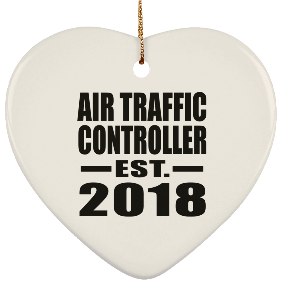 Air Traffic Controller Established EST. 2018 - Heart Ornament