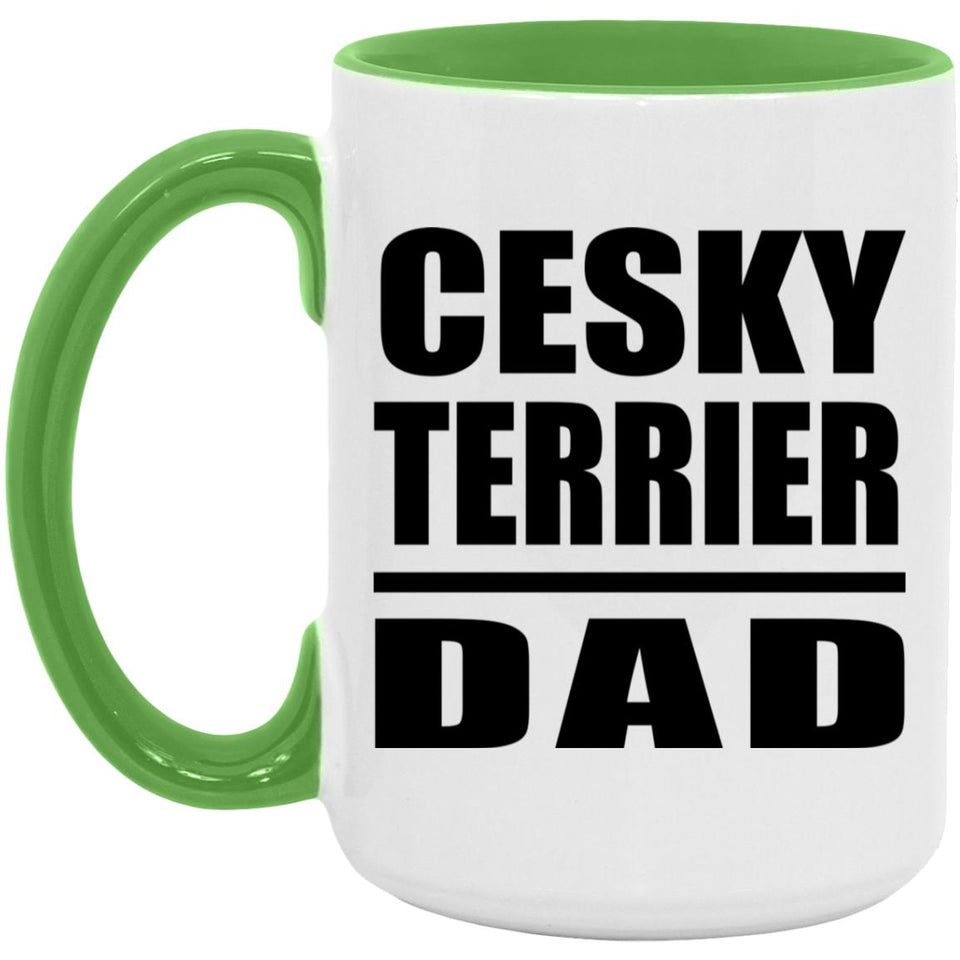 Cesky Terrier Dad - 15oz Accent Mug Green