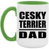 Cesky Terrier Dad - 15oz Accent Mug Green