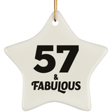 57th Birthday 57 & Fabulous - Star Ornament
