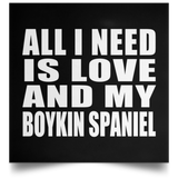 All I Need Is Love And My Boykin Spaniel - Poster Square