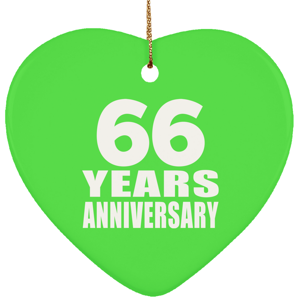 66th Anniversary 66 Years - Heart Ornament