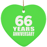 66th Anniversary 66 Years - Heart Ornament