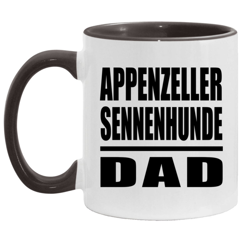 Appenzeller Sennenhunde Dad - 11oz Accent Mug Black