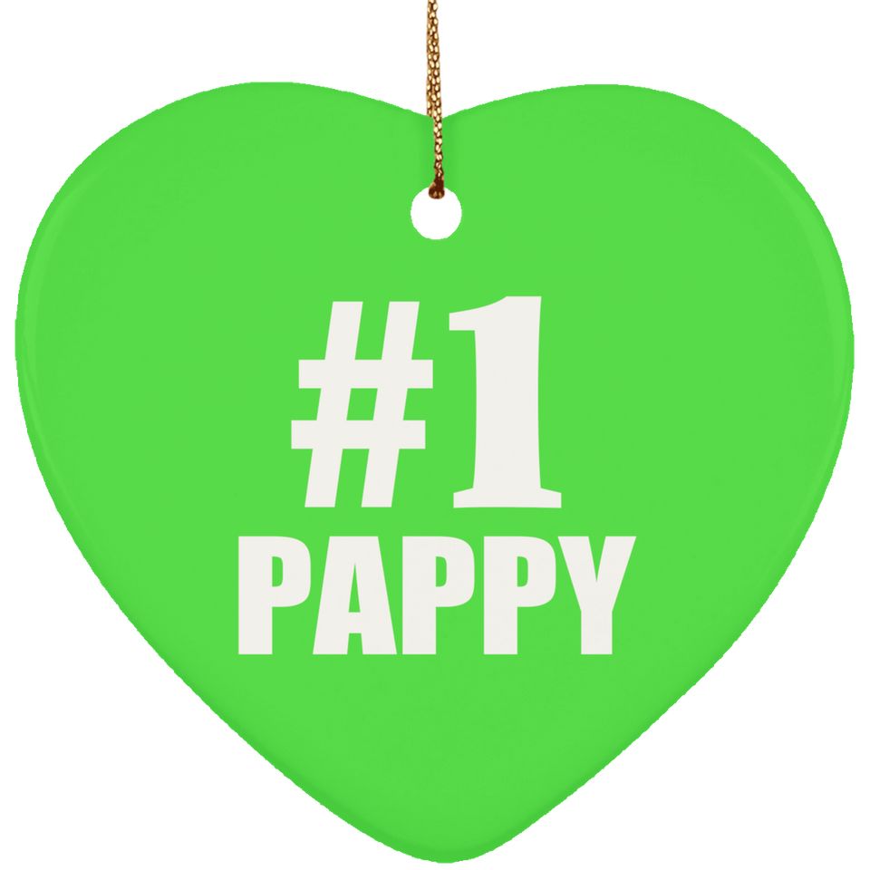 Number One #1 Pappy - Heart Ornament