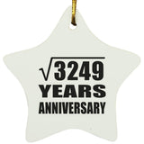 57th Anniversary Square Root of 3249 Years Anniversary - Star Ornament