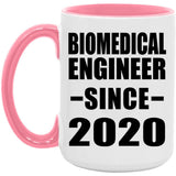 Biomedical Engineer Since 2020 - 15oz Accent Mug Pink