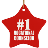Number One #1 Vocational Counselor - Star Ornament