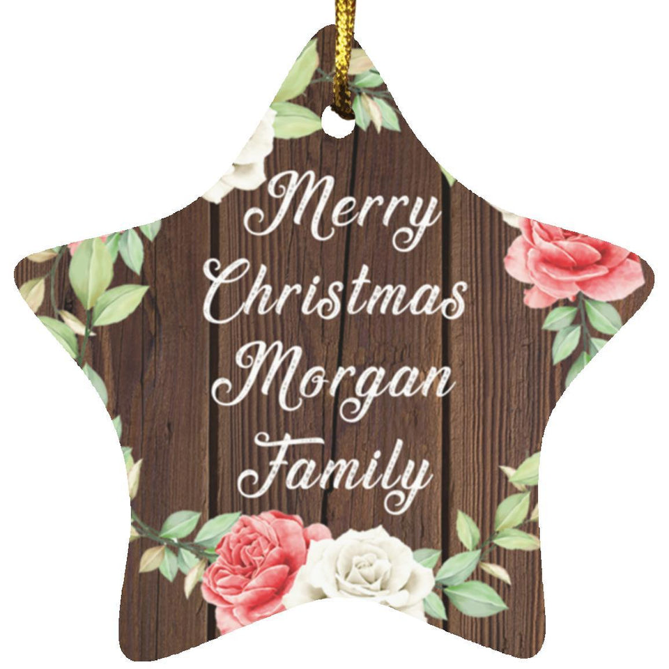 Merry Christmas Morgan Family - Star Ornament A