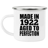102nd Birthday Made In 1922 Aged to Perfection - 12oz Camping Mug
