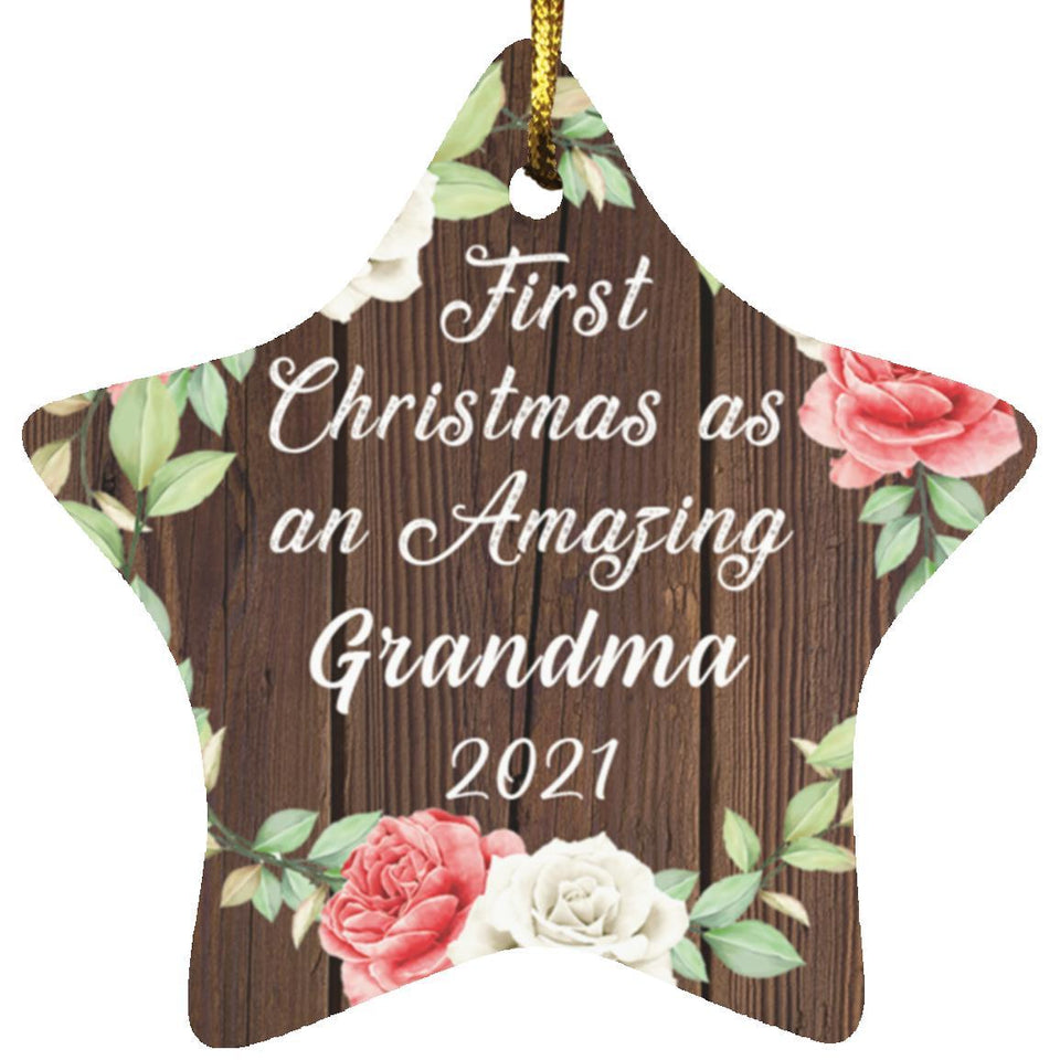First Christmas As an Amazing Grandma 2021 - Star Ornament A