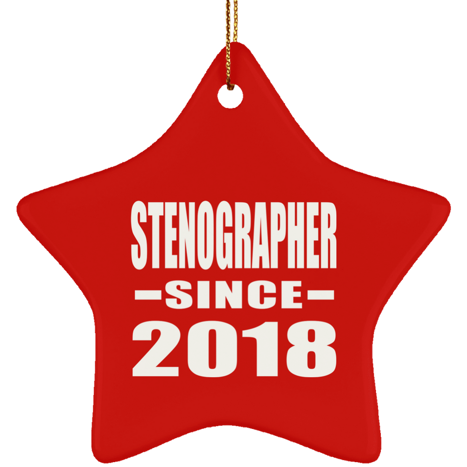 Stenographer Since 2018 - Star Ornament