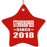 Stenographer Since 2018 - Star Ornament
