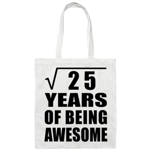 5th Birthday Square Root of 25 Years of Being Awesome - Tote Bag White