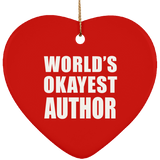 World's Okayest Author - Heart Ornament