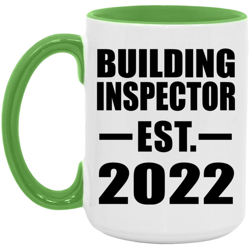 Building Inspector Established EST. 2022 - 15oz Accent Mug Green
