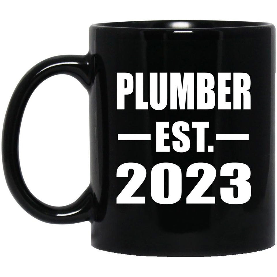 Plumber Established EST. 2023 - 11oz Coffee Mug Black