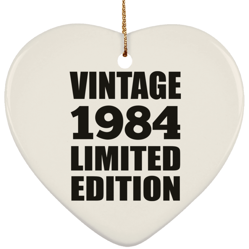 40th Birthday Vintage 1984 Limited Edition - Heart Ornament