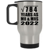 28th Anniversary Square Root of 784 Years As Mr & Mrs 2022 - Silver Travel Mug