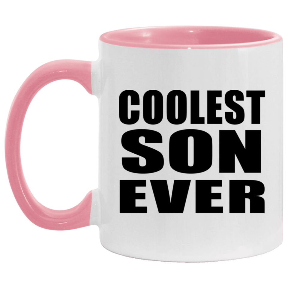 Coolest Son Ever - 11oz Accent Mug Pink