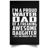 Proud Waiter Dad Of Awesome Daughter - Poster Portrait