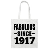 107th Birthday Fabulous Since 1917 - Tote Bag White