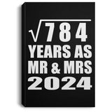 28th Anniversary Square Root of 784 Years As Mr & Mrs 2024 - Canvas Portrait