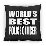 World's Best Police Officer - Throw Pillow Black