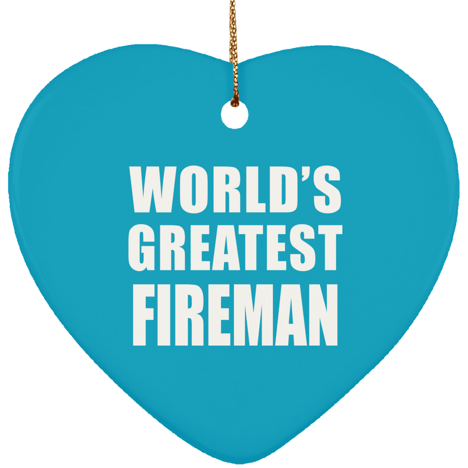 World's Greatest Fireman - Heart Ornament