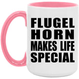 Flugel Horn Makes Life Special - 15oz Accent Mug Pink