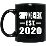 Shipping Clerk Established EST. 2020 - 11oz Coffee Mug Black
