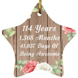 114th Birthday 114 Years 1,368 Months 41,637 Days Of Awesome - Star Ornament B