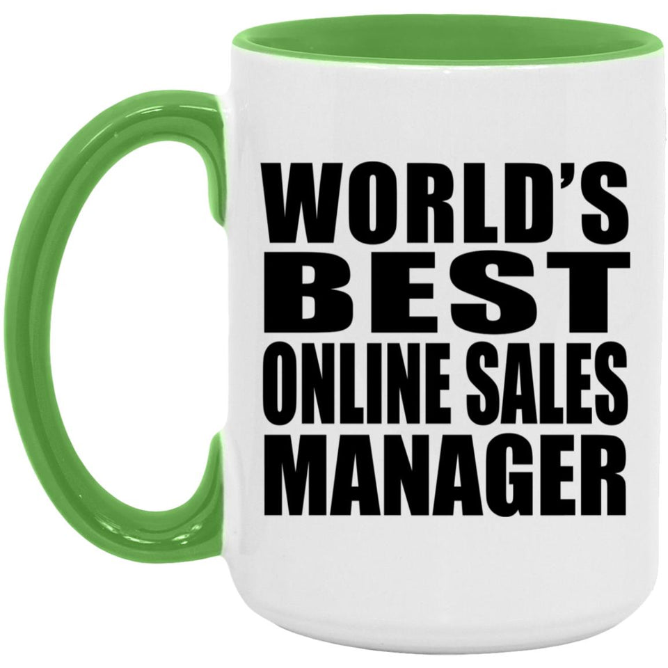 World's Best Online Sales Manager - 15oz Accent Mug Green