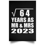 8th Anniversary Square Root of 64 Years As Mr & Mrs 2023 - Poster Portrait