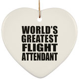 World's Greatest Flight Attendant - Heart Ornament