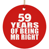 59th Anniversary 59 Years Of Being Mr Right - Circle Ornament