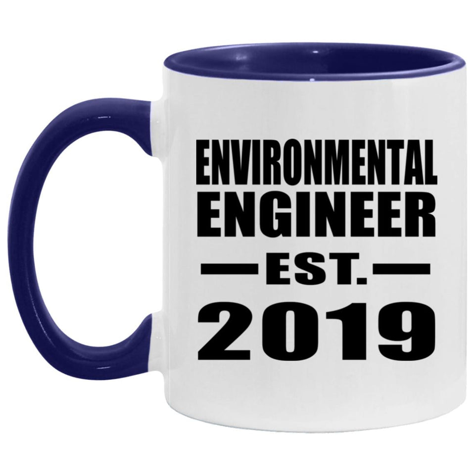Environmental Engineer Established EST. 2019 - 11oz Accent Mug Purple