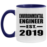 Environmental Engineer Established EST. 2019 - 11oz Accent Mug Purple