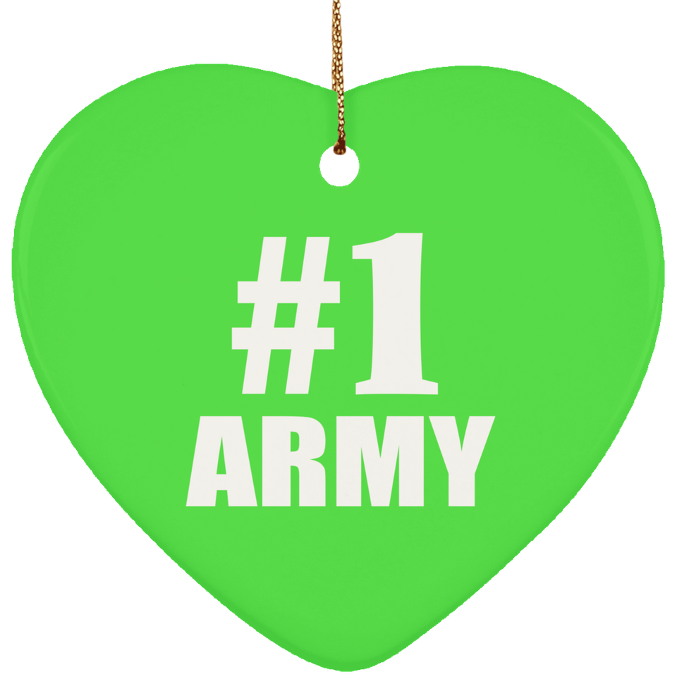 Number One #1 Army - Heart Ornament