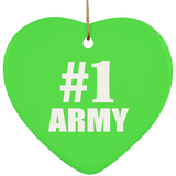 Number One #1 Army - Heart Ornament
