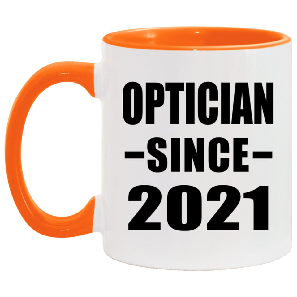 Optician Since 2021 - 11oz Accent Mug Orange