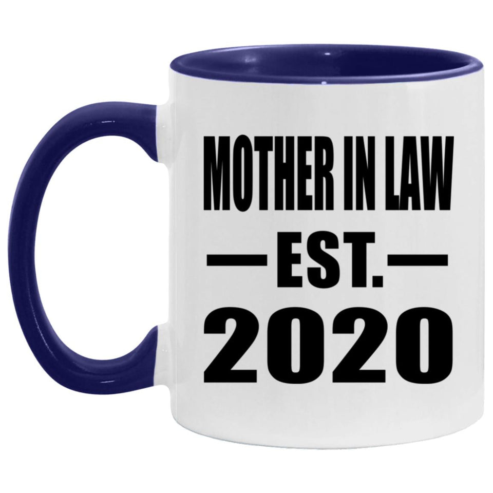 Mother In Law Established EST. 2020 - 11oz Accent Mug Purple