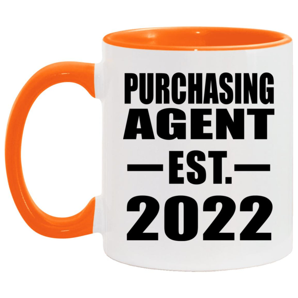 Purchasing Agent Established EST. 2022 - 11oz Accent Mug Orange