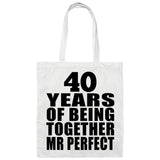40th Anniversary 40 Years Of Being Mr Perfect - Tote Bag White